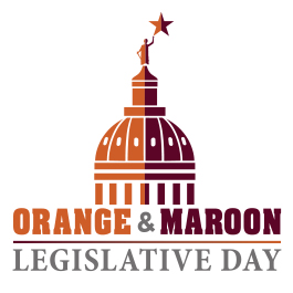 Orange & Maroon Legislative day graphic